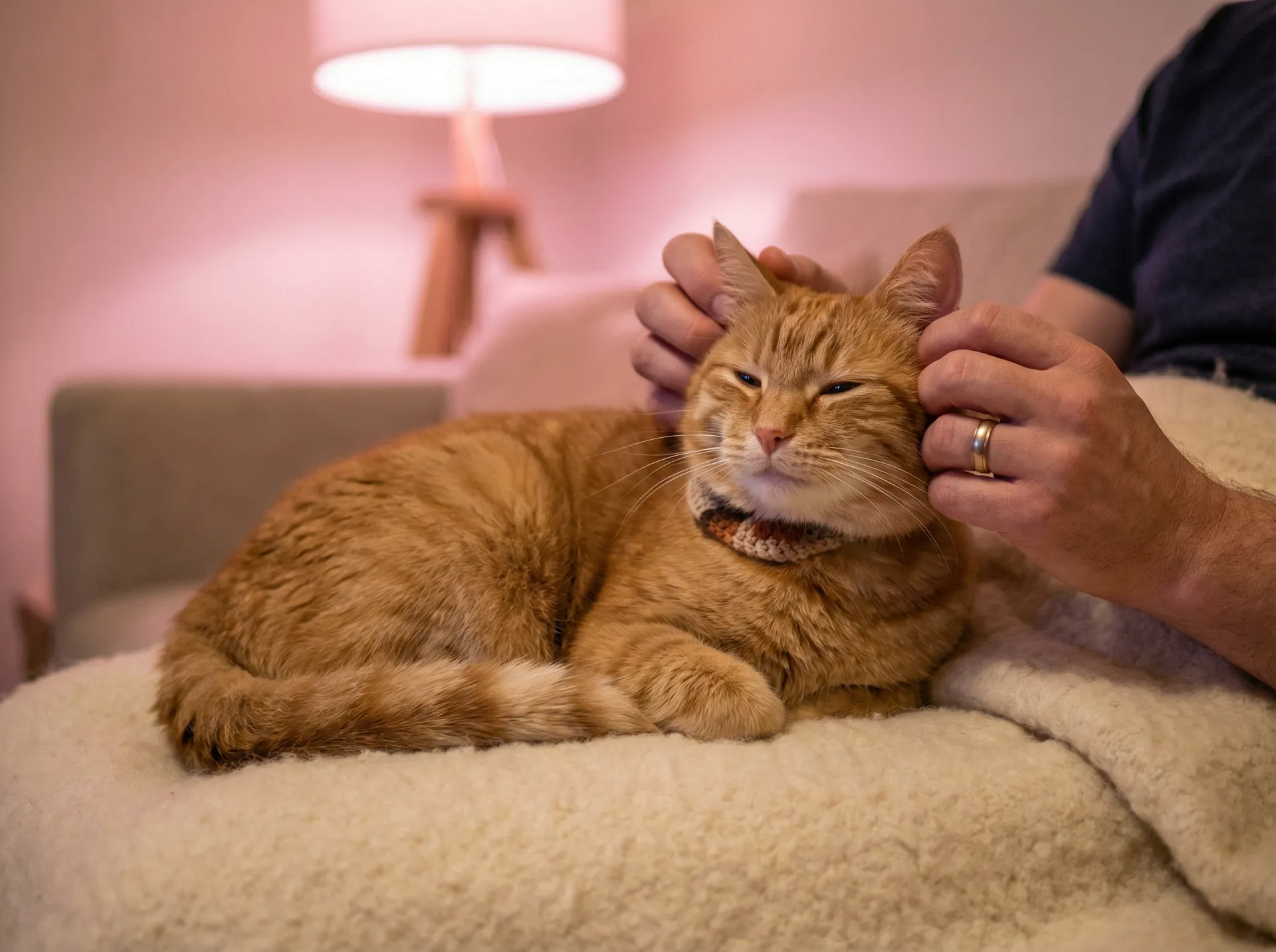 猫咪被温柔抚摸的幸福时刻 - 啊英语老师的胸好软